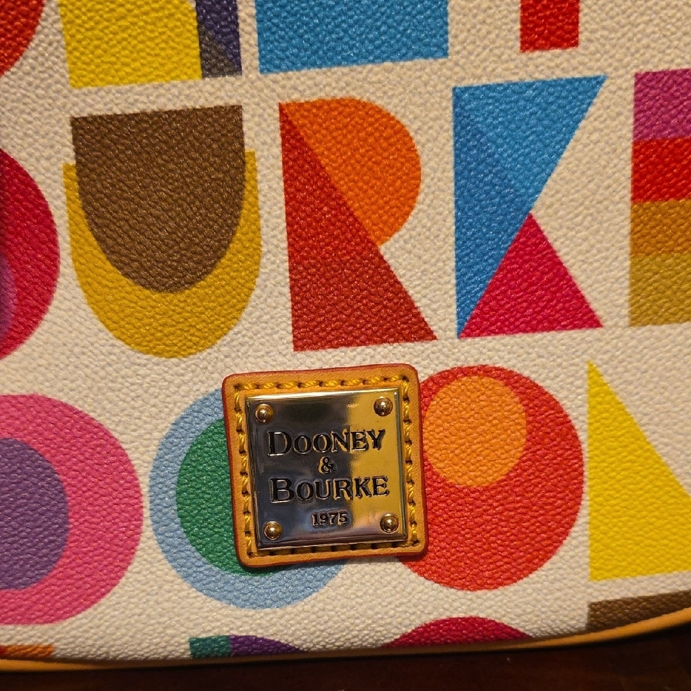 Dooney & Bourke Mary Blair Colorful Geometric Shoulder Bag EUC - Picture 2 of 10